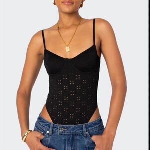 Edikted Raven Cupped Eyelet Bodysuit